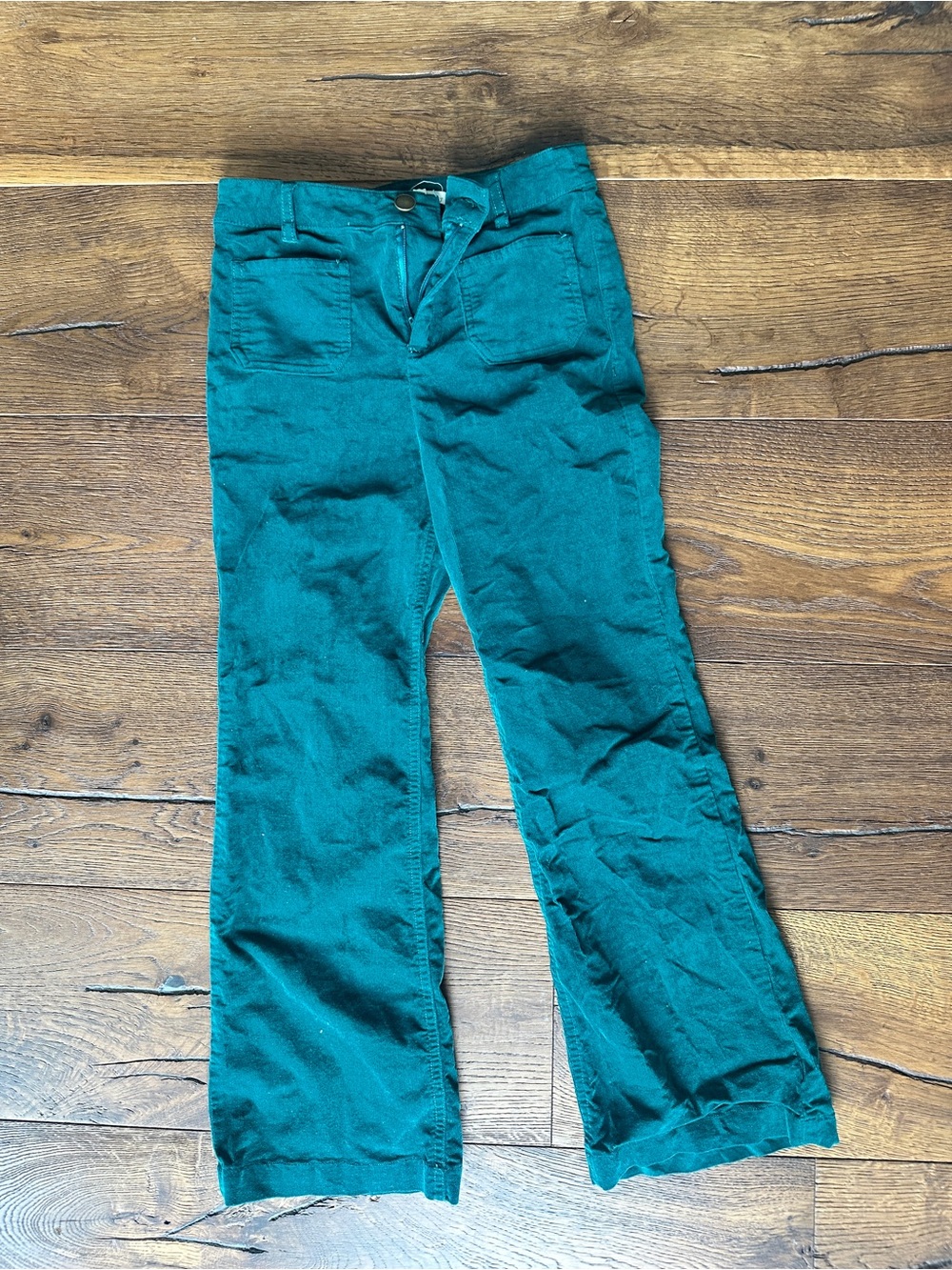 Copper Key Pine Green Flared Wide-Leg Jeans